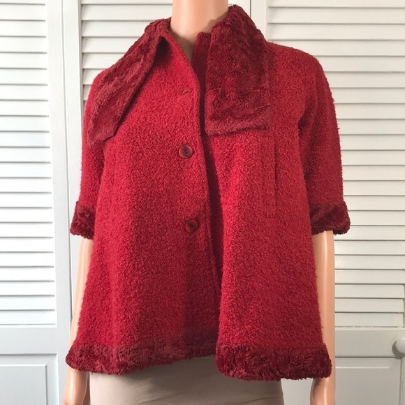 SARAH LOUISE Red Vintage Short Sleeve Jacket Size Small - Picture 3 of 8